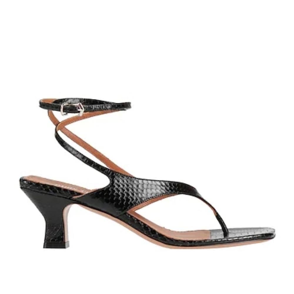 Paris Texas Snakeskin Leather Wrap Sandal